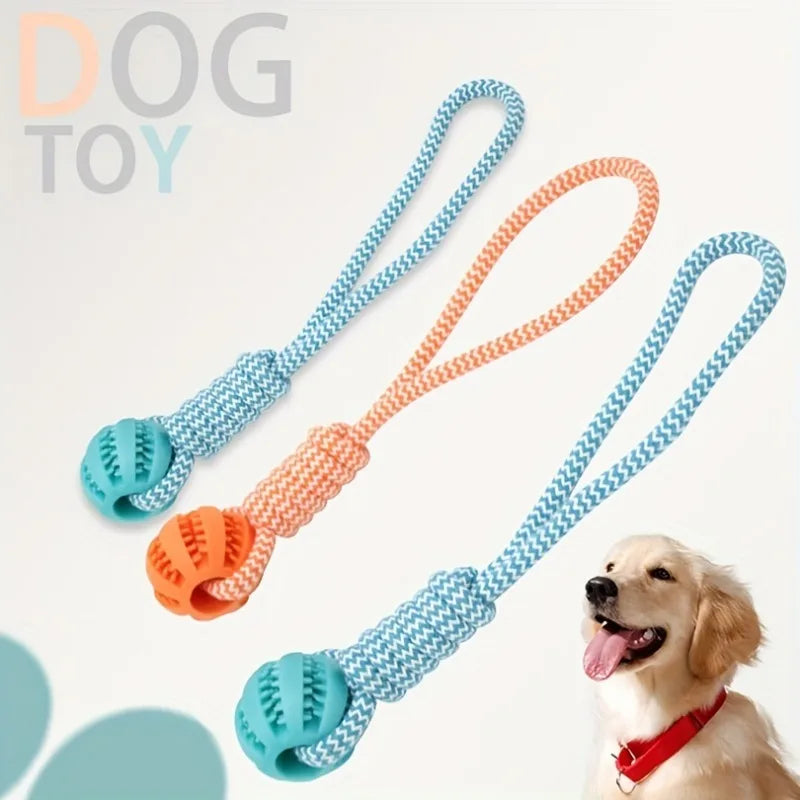 Interactive Tug Rope Treat Dispenser Dog Toy For Large Breeds