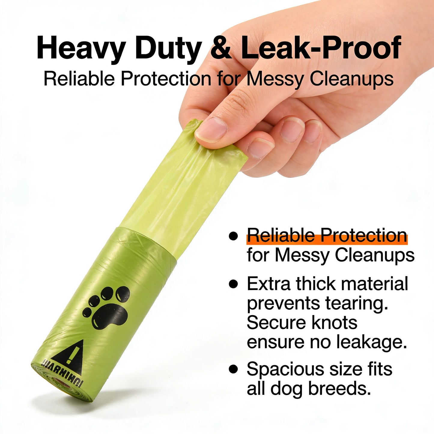 Eco-Friendly Dog Poop Bags Leak-Proof Extra Thick EPI Material Unscented Pet Waste Bags for Dog Walking Outdoor