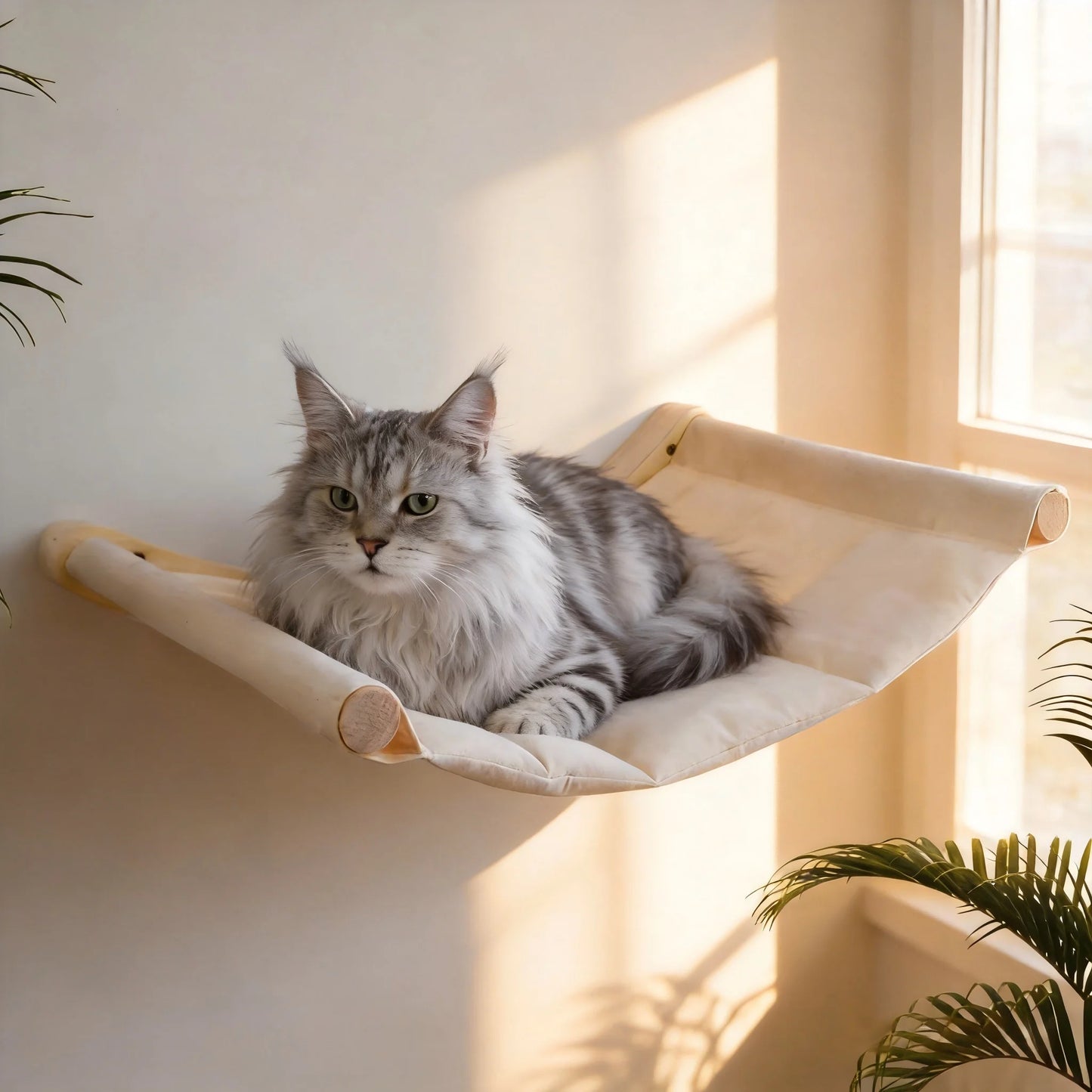 CWV Wall Mounted Cat Hammock With Sisal Scratching Shelves