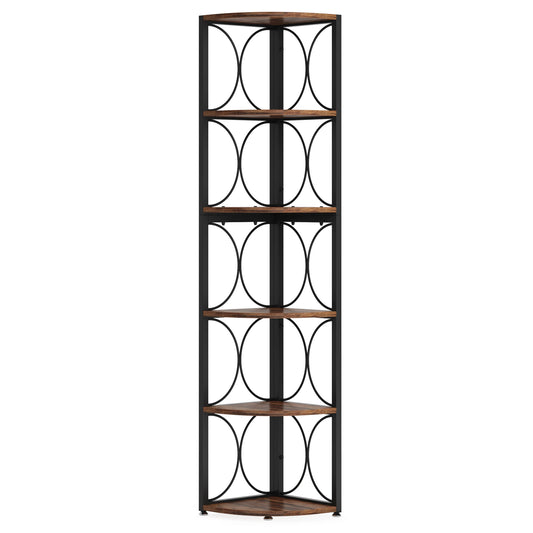 Tribesigns 6 Tier Corner Shelf Bookcase Storage Rack Standing Shelving Unit