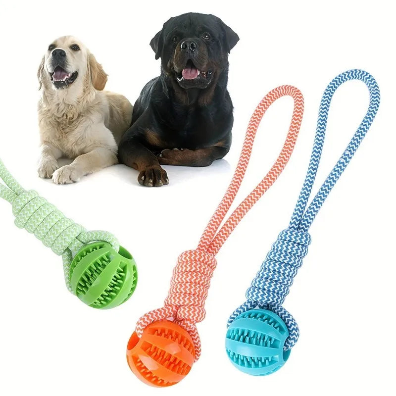 Interactive Tug Rope Treat Dispenser Dog Toy For Large Breeds