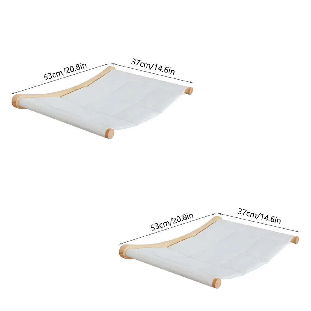 CWV Wall Mounted Cat Hammock With Sisal Scratching Shelves