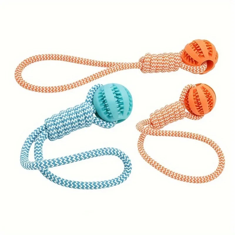 Interactive Tug Rope Treat Dispenser Dog Toy For Large Breeds