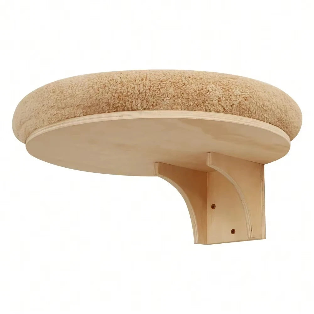Solid Wood Wall Mounted Cat Climbing Ladder And Scratching Post