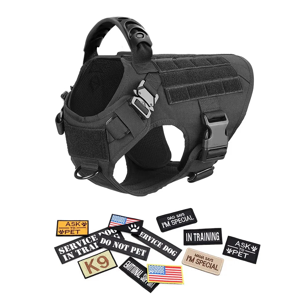 Tactical Nylon Dog Harness Vest With Quick Release Buckle