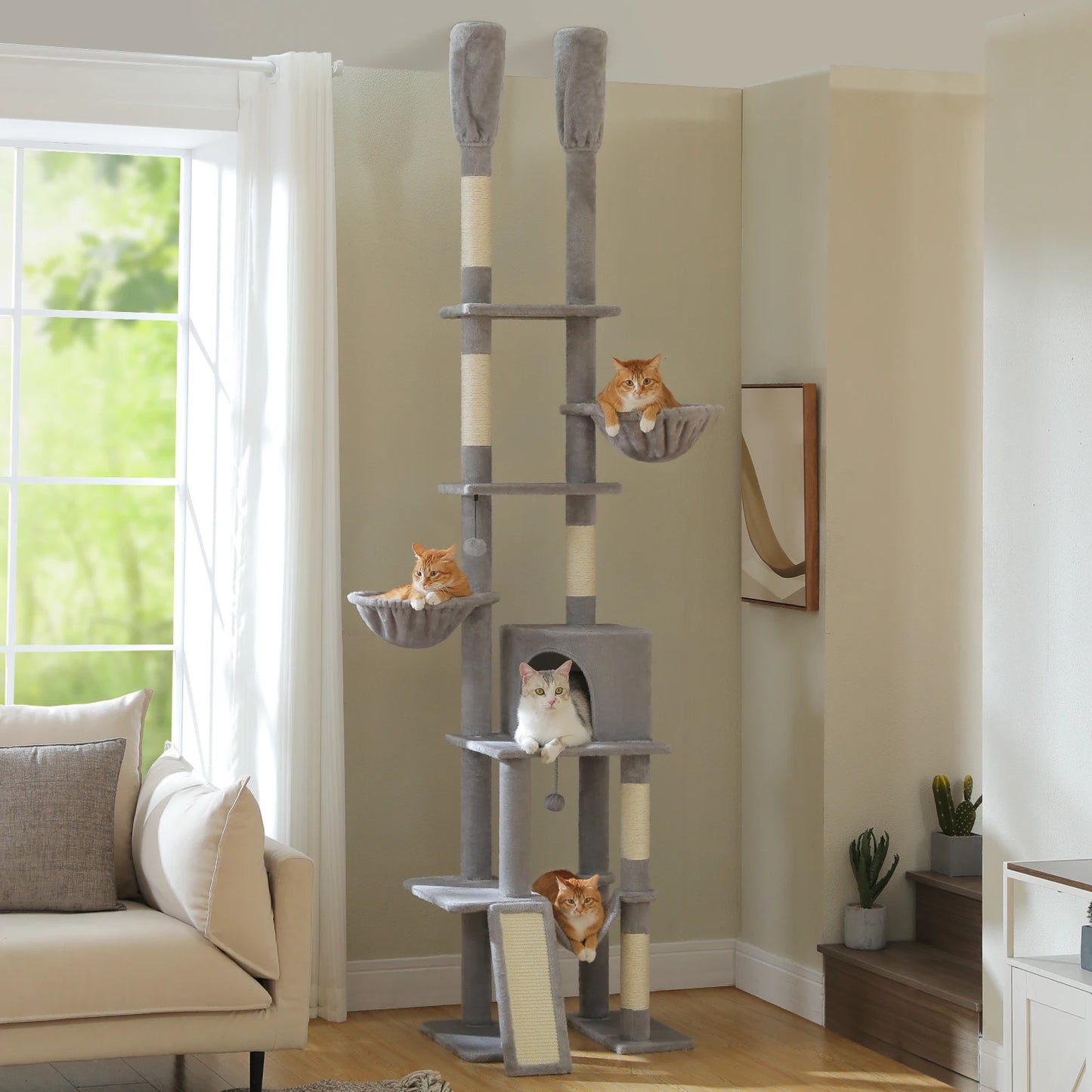 PAWZ Road Adjustable Height Floor To Ceiling Cat Tower