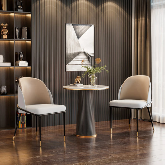 Modern Faux Leather Dining Chair Set With Padded Upholstery