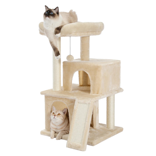 PAWZ Road Multilevel Cat Tower With Double Condo Sisal Posts