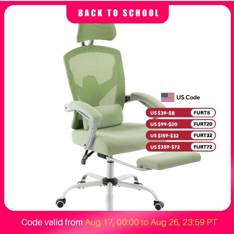 JHK Ergonomic Reclining Mesh Rocking Gaming Chair With Lumbar Support
