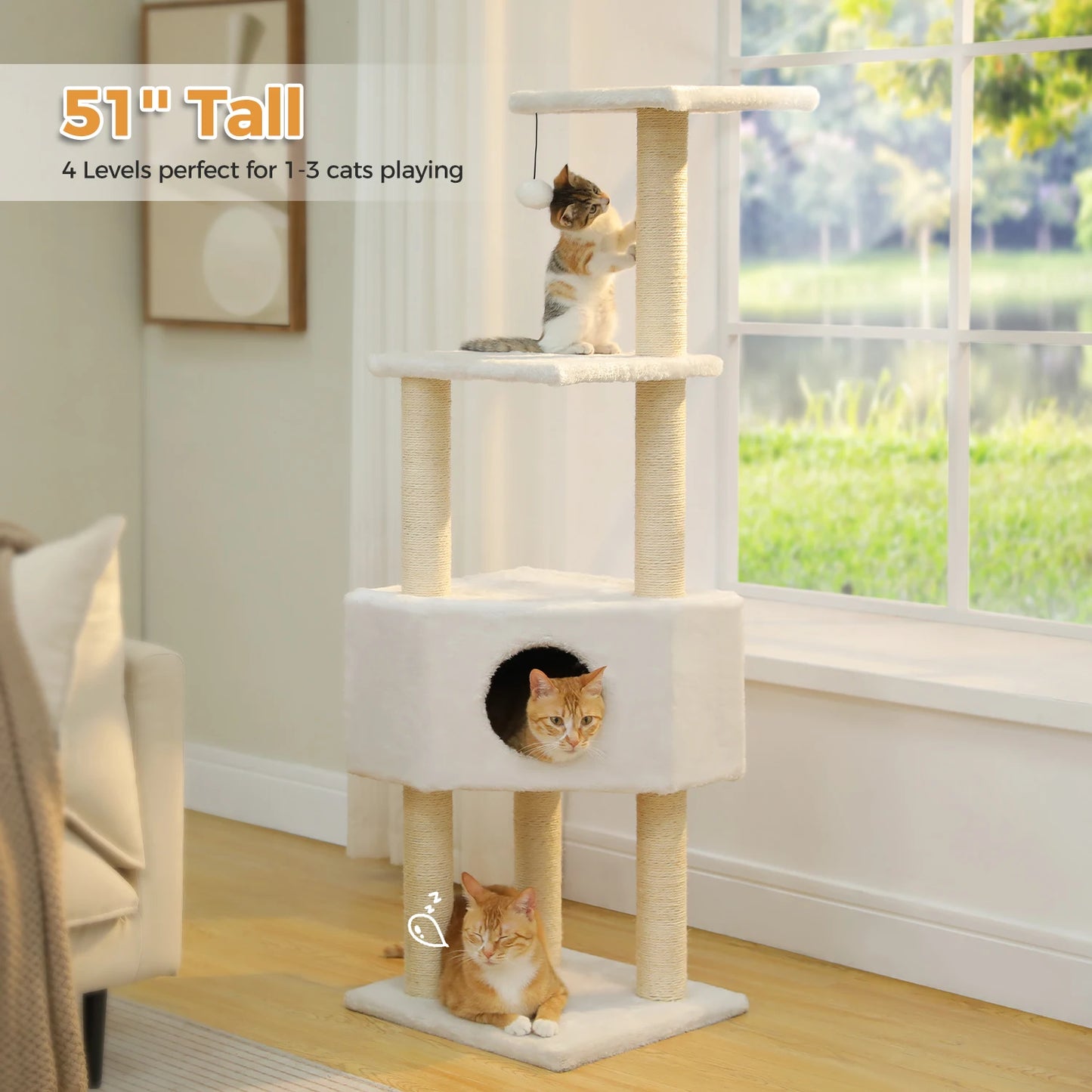 PAWZ Road Indoor Cat Tree With Hammock And Scratching Posts