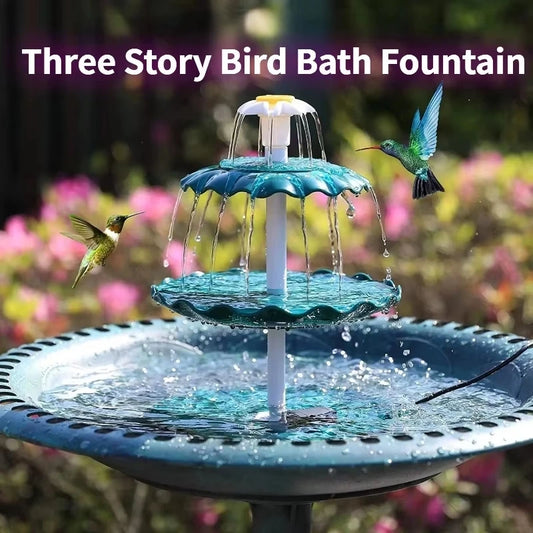 Solar Powered Bird Bath Fountain For Garden Fish Tank