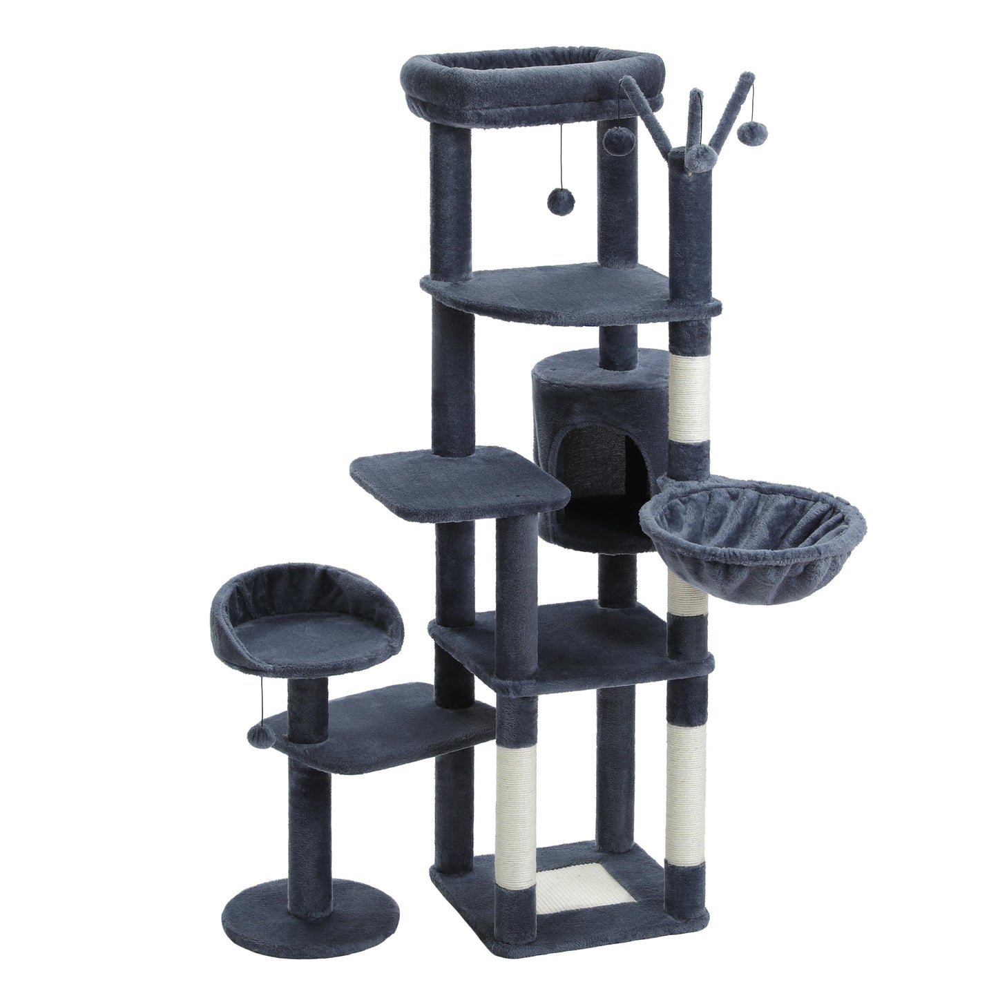 Petepela Indoor Cat Tree With Hammock And Scratching Post