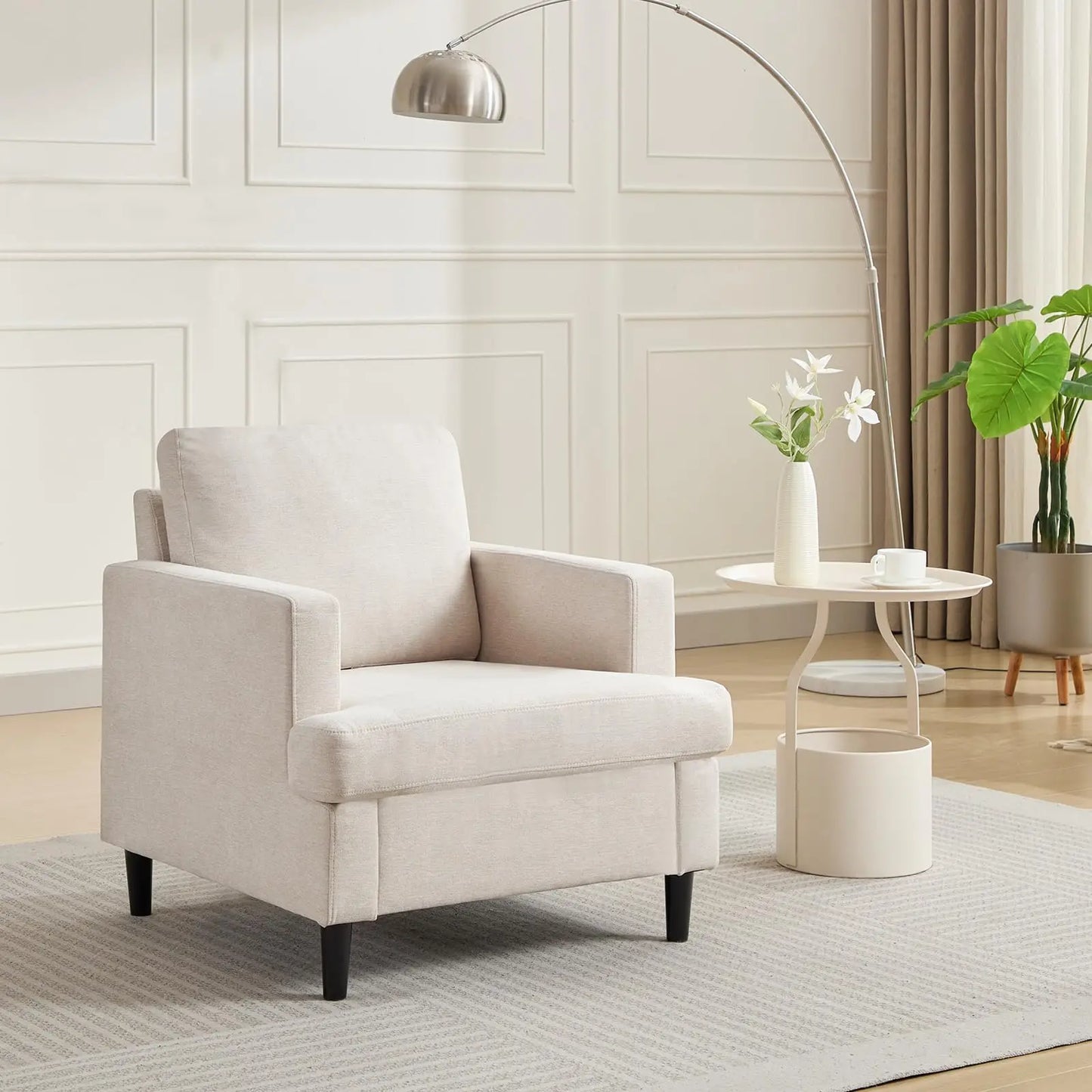 Modern Upholstered Accent Chair With Deep Plush Seat For Home