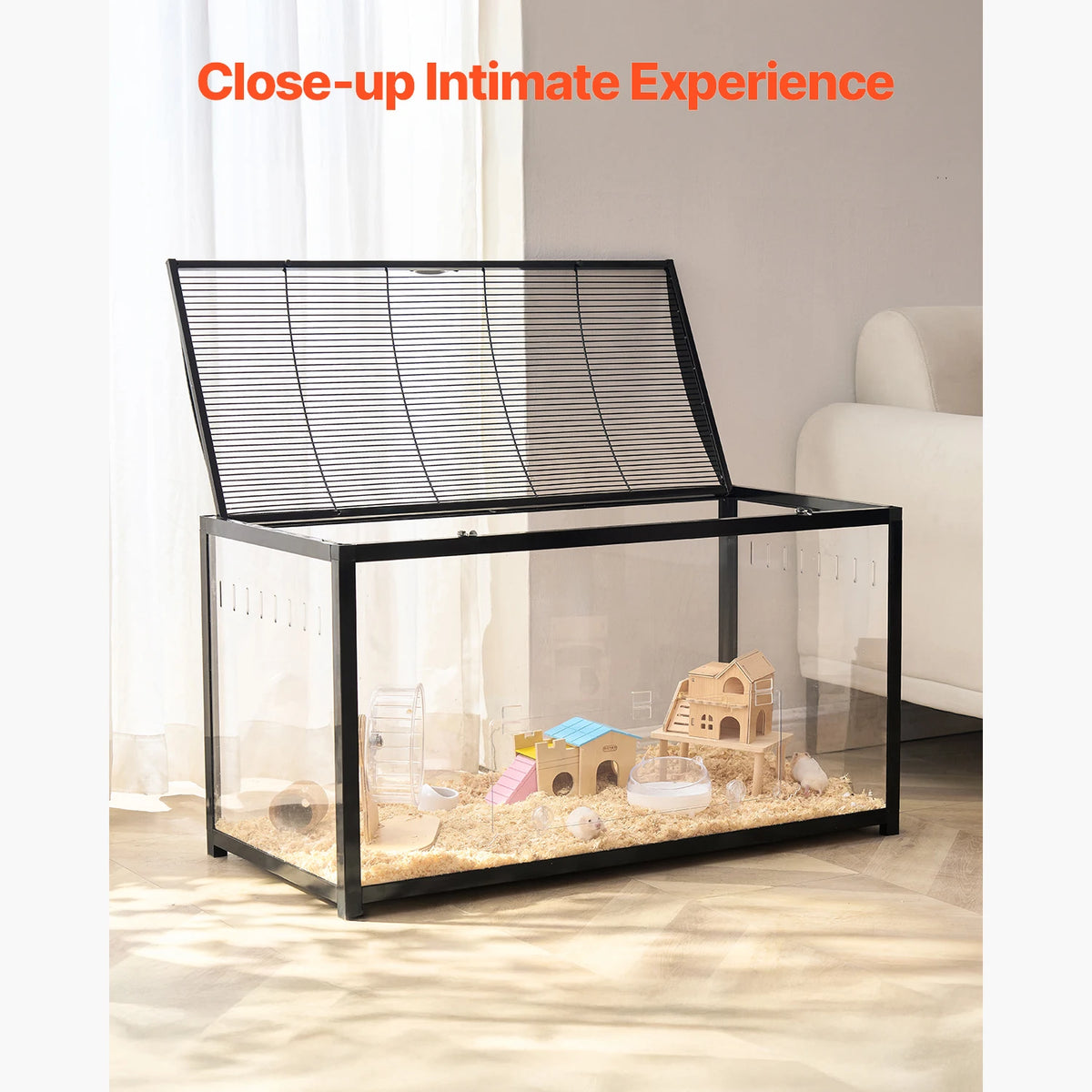 SucceBuy Transparent 360 Degree Hamster Cage With Front Door