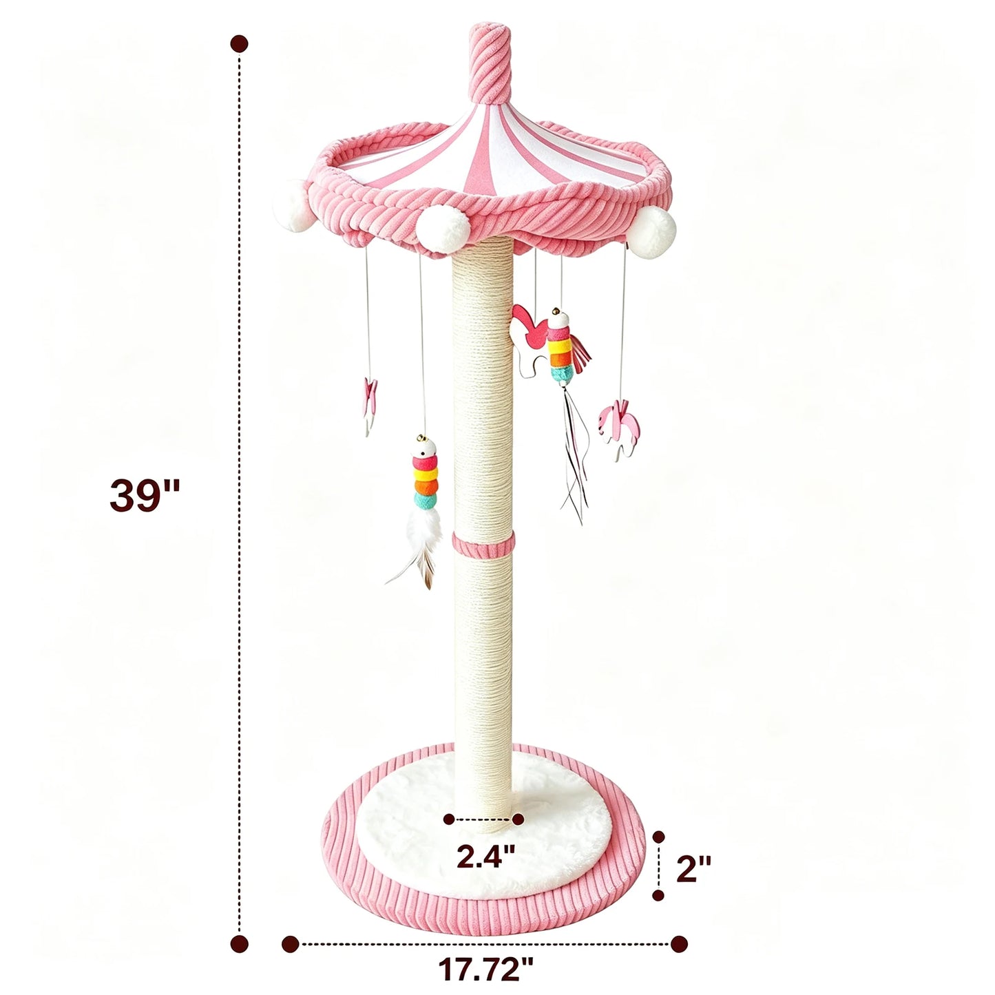 CWV Cat Scratching Post Tower With Rotating Feather Teaser
