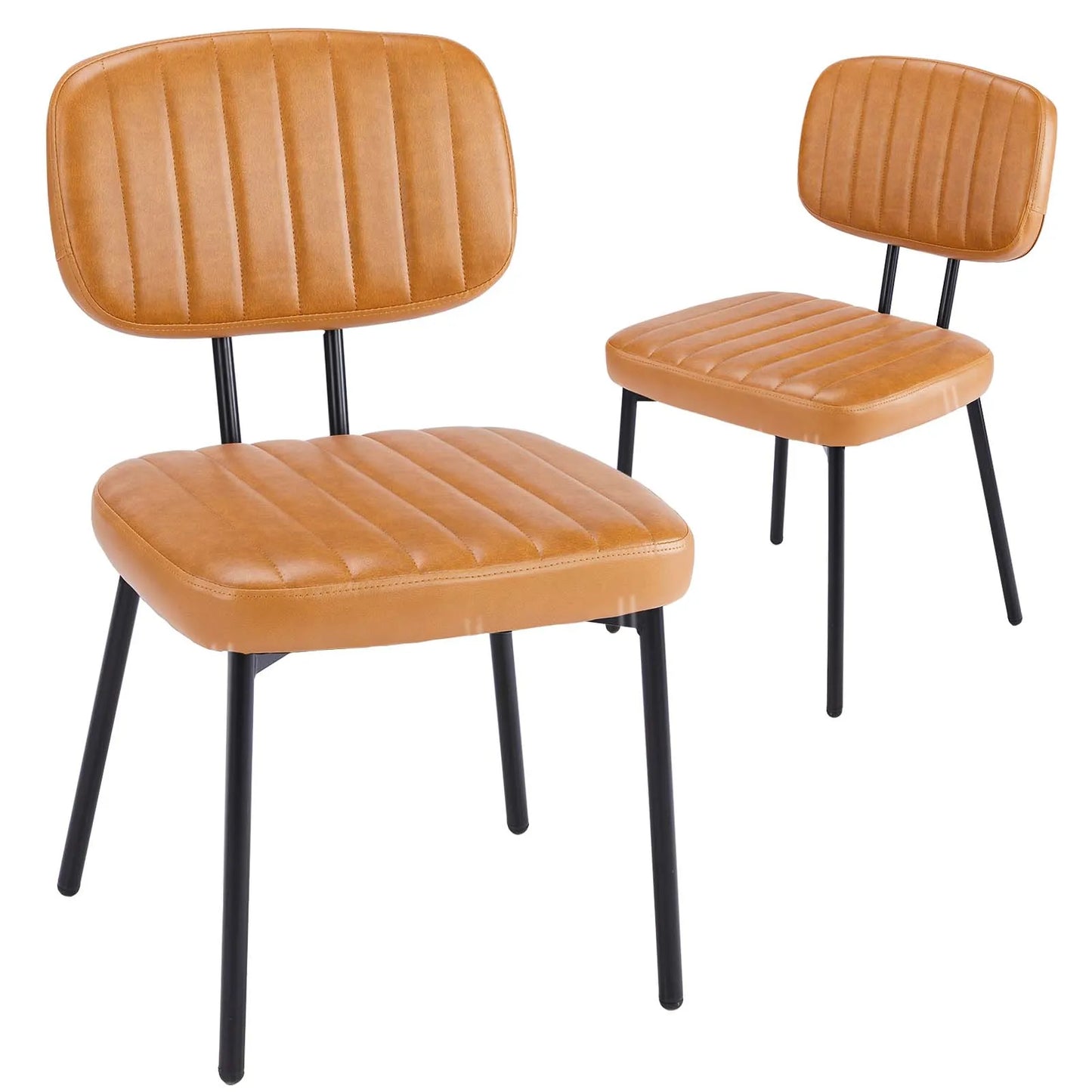 JHK Modern Faux Leather Dining Chairs With Lumbar Support