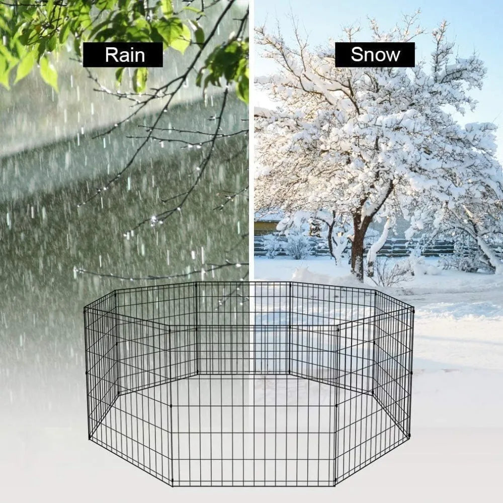 Foldable Dog Playpen For Indoor Outdoor Pet Exercise Pen