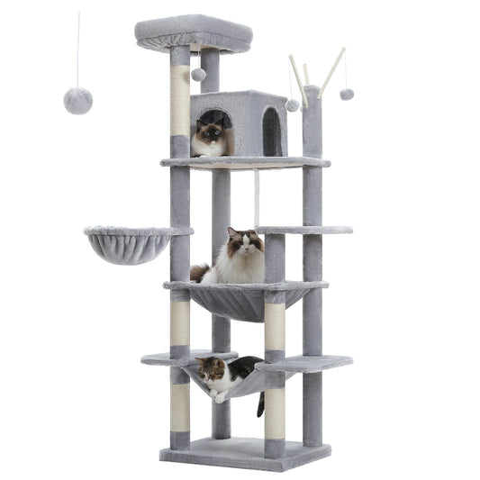 Petepela Indoor Cat Tree With Hammock And Scratching Post