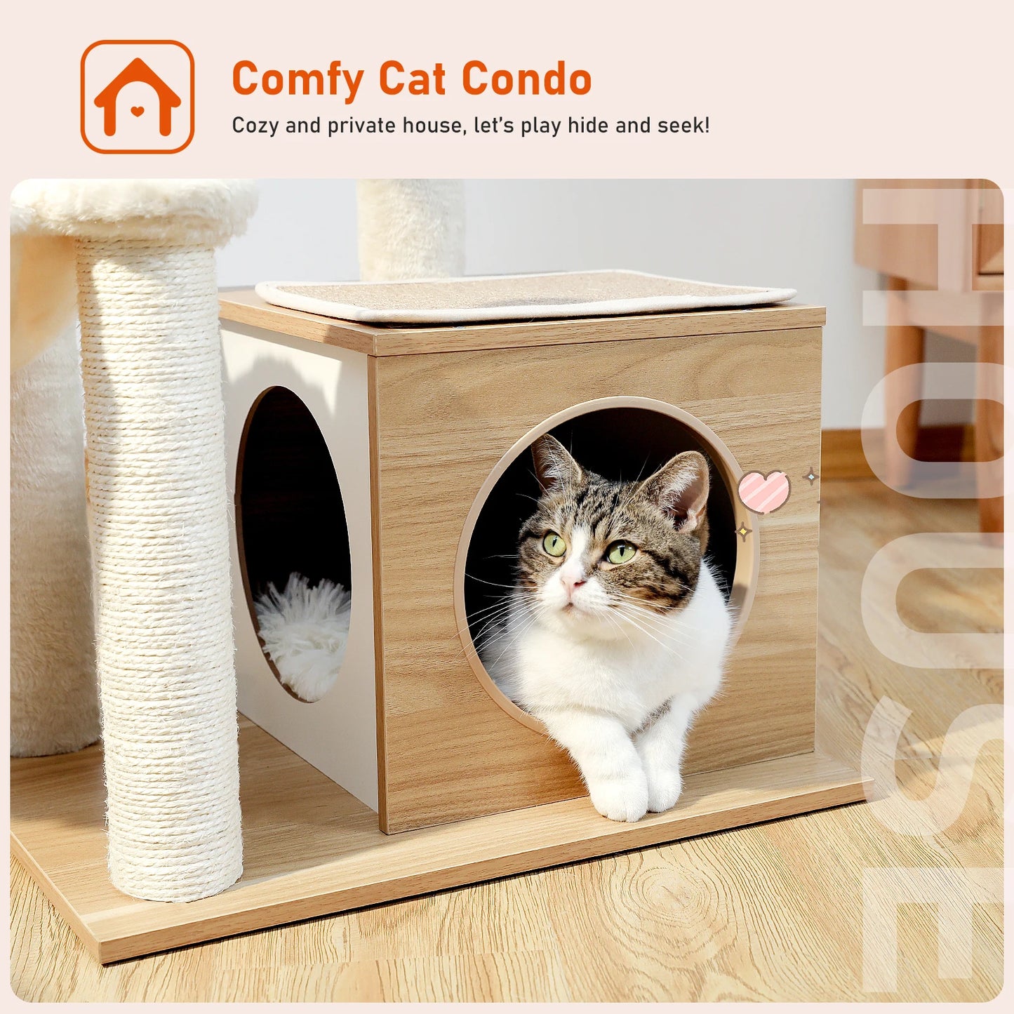 PAWZ Road Indoor Cat Tower Featuring Sisal Posts And Hammock