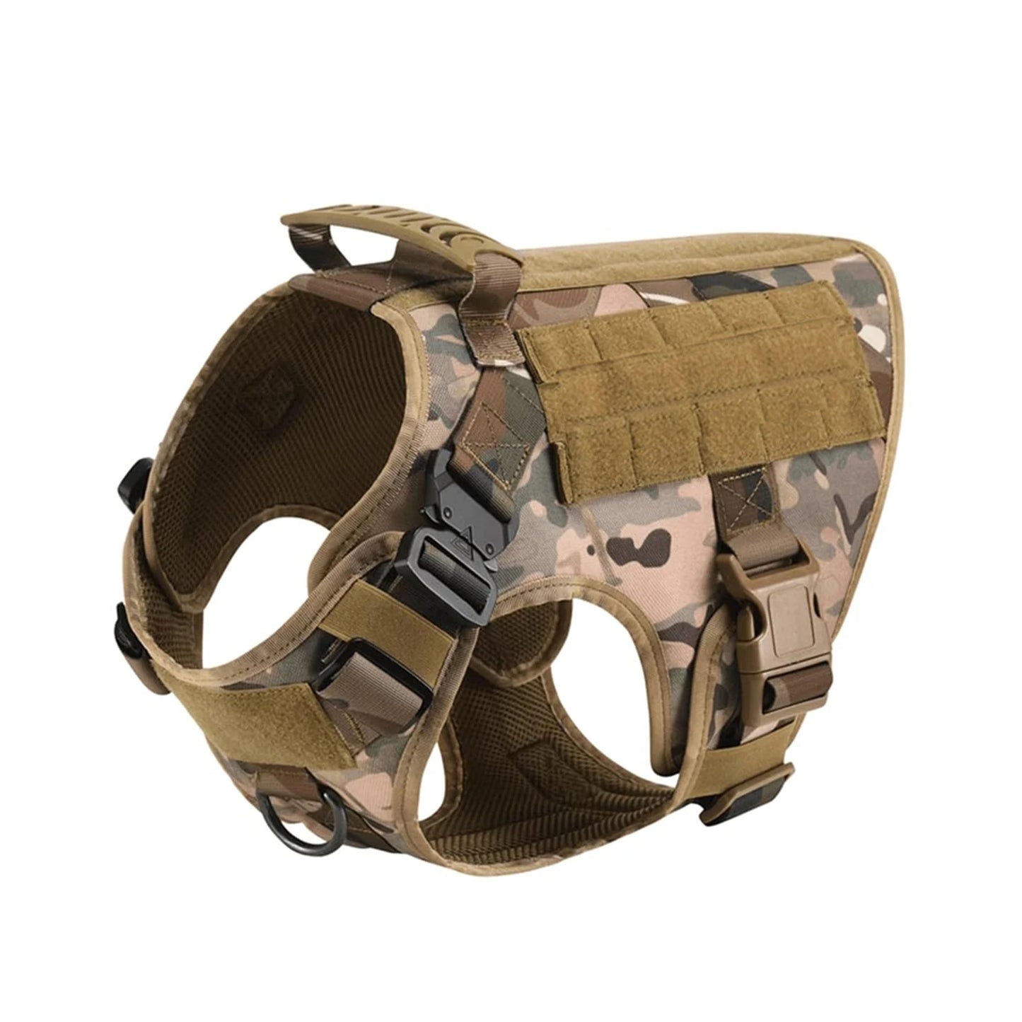 Tactical Nylon Dog Harness With Quick Release And Molle Pouches