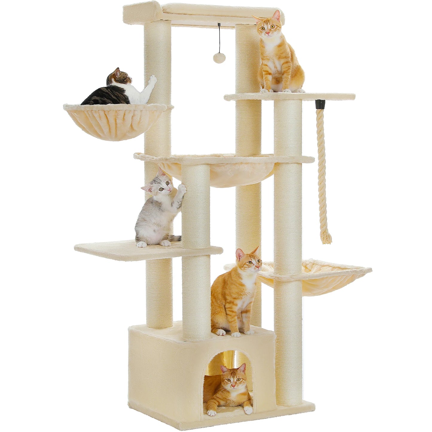 Pawz Road Sturdy Cat Tower With Hammock And Sisal Posts