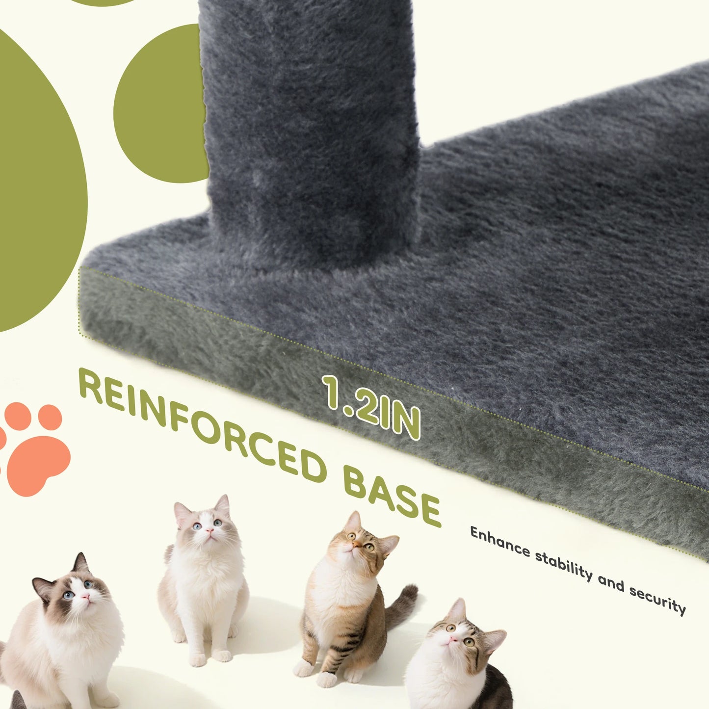 JHK Multi Level Cat Tree With Sisal Posts And Condo