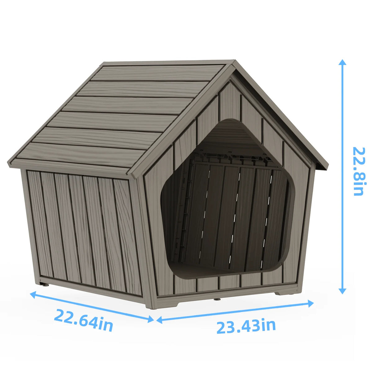 Waterproof Plastic Dog House With Ventilated Gable Roof Shelter