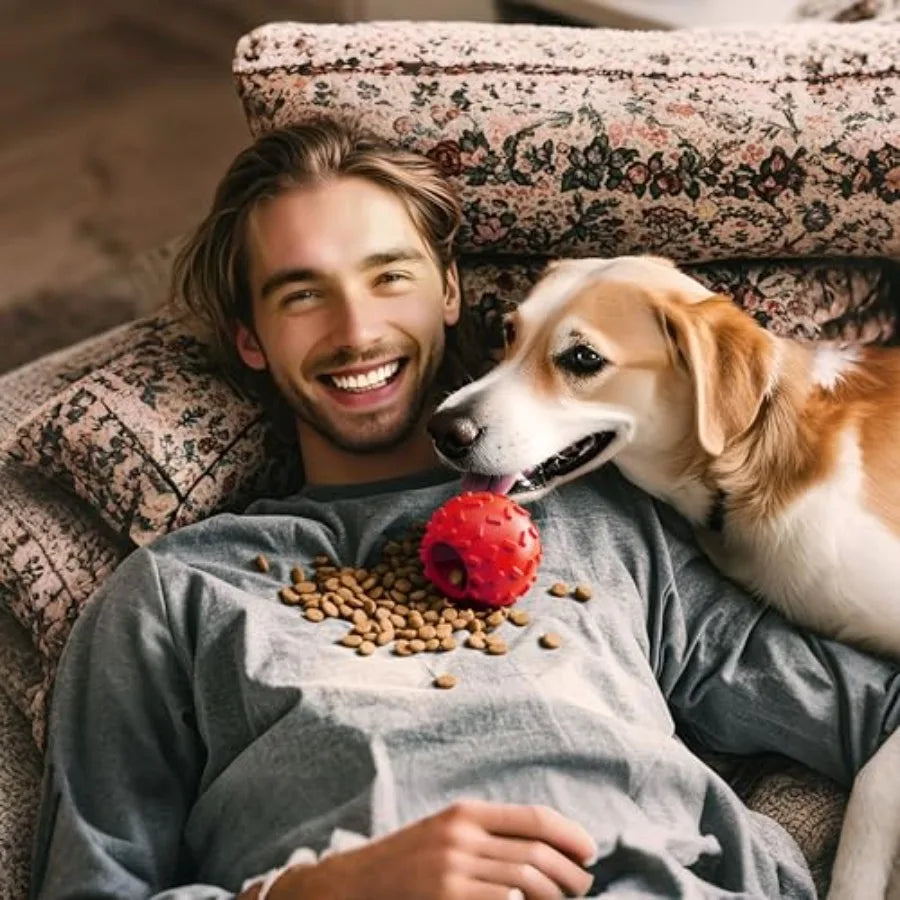 Interactive Treat Dispensing Puzzle Ball For Slow Eating Dogs