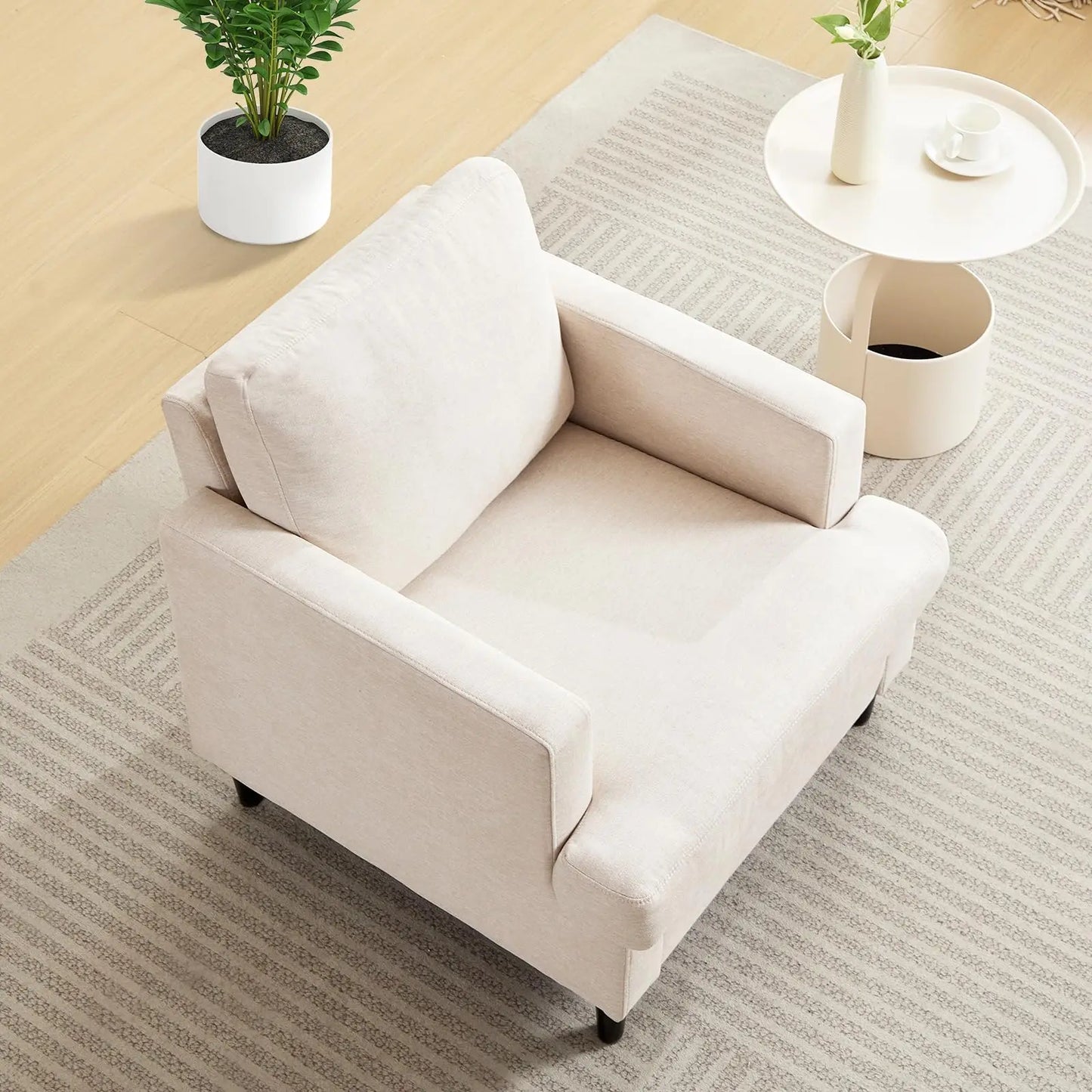 Modern Upholstered Accent Chair With Deep Plush Seat For Home