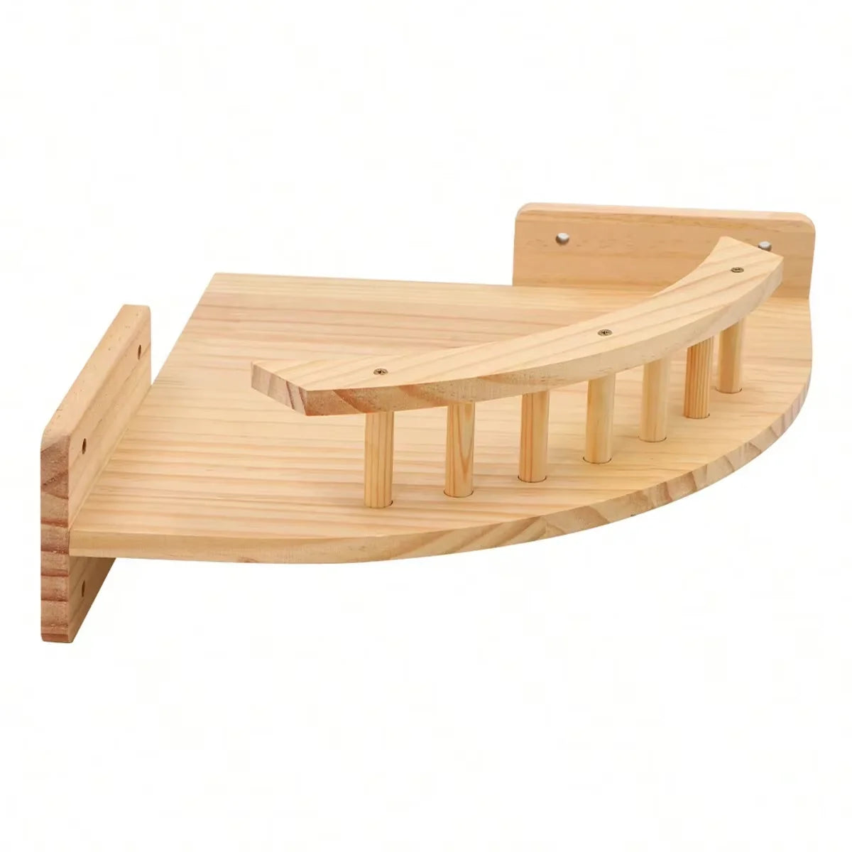 CWV Pine Wood Wall Mounted Cat Tree With Steps Hammock