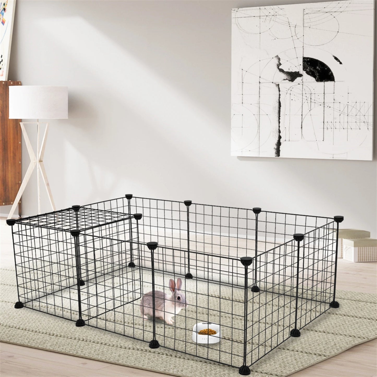 Portable Metal Wire Pet Playpen For Rabbits Guinea Pigs Kennel