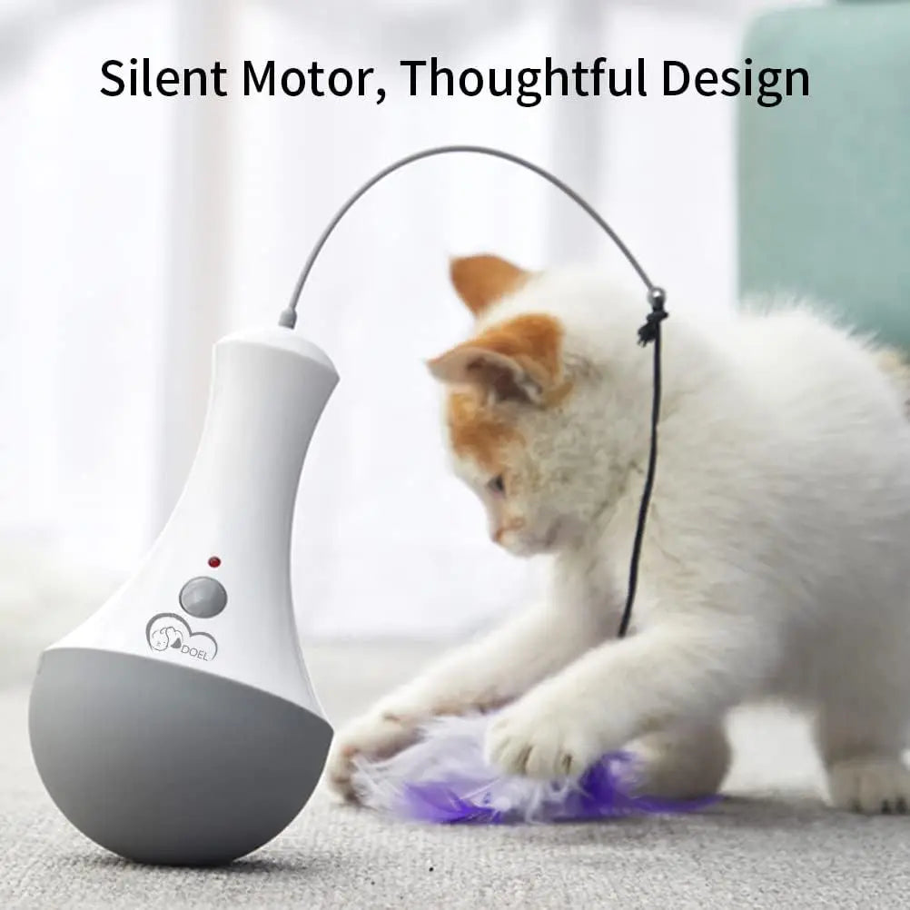 Cat Interactive Feather Toy Teaser For Indoor Play Rotation