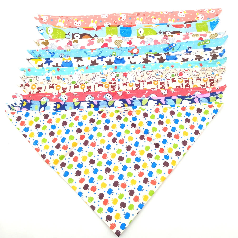 Soft Cotton Dog Bandana Multi Pack Puppy Scarf Bib Set