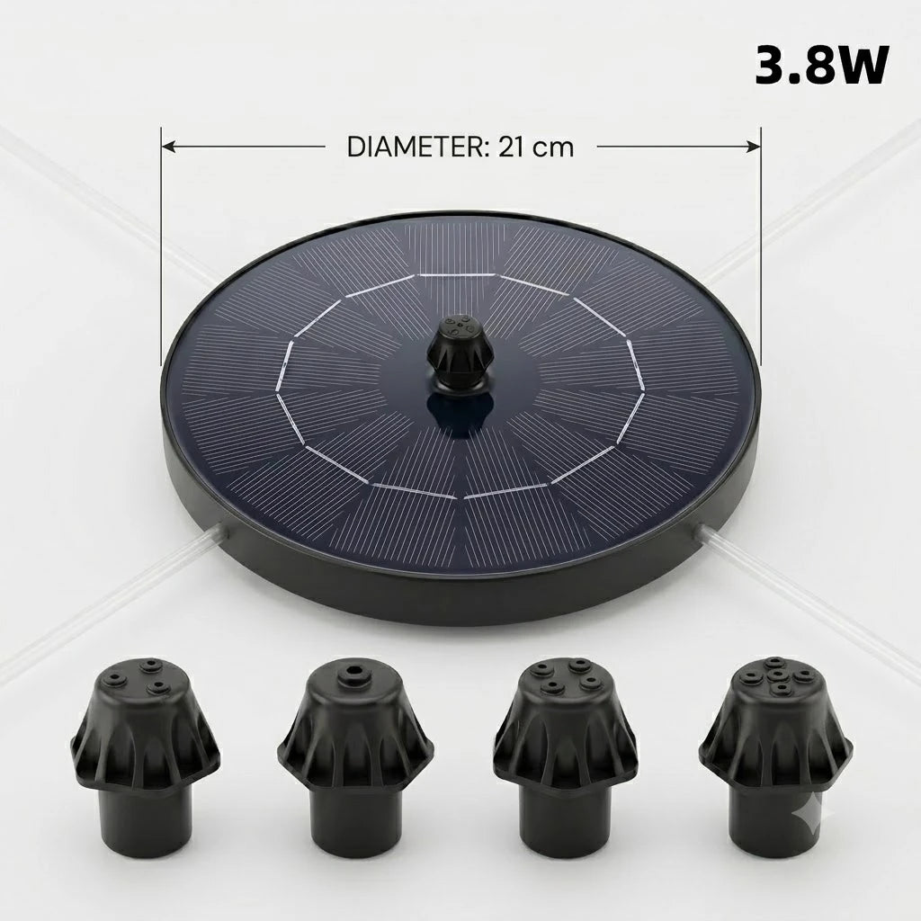 Solar Water Fountain With Four Nozzles For Garden Outdoor Decor