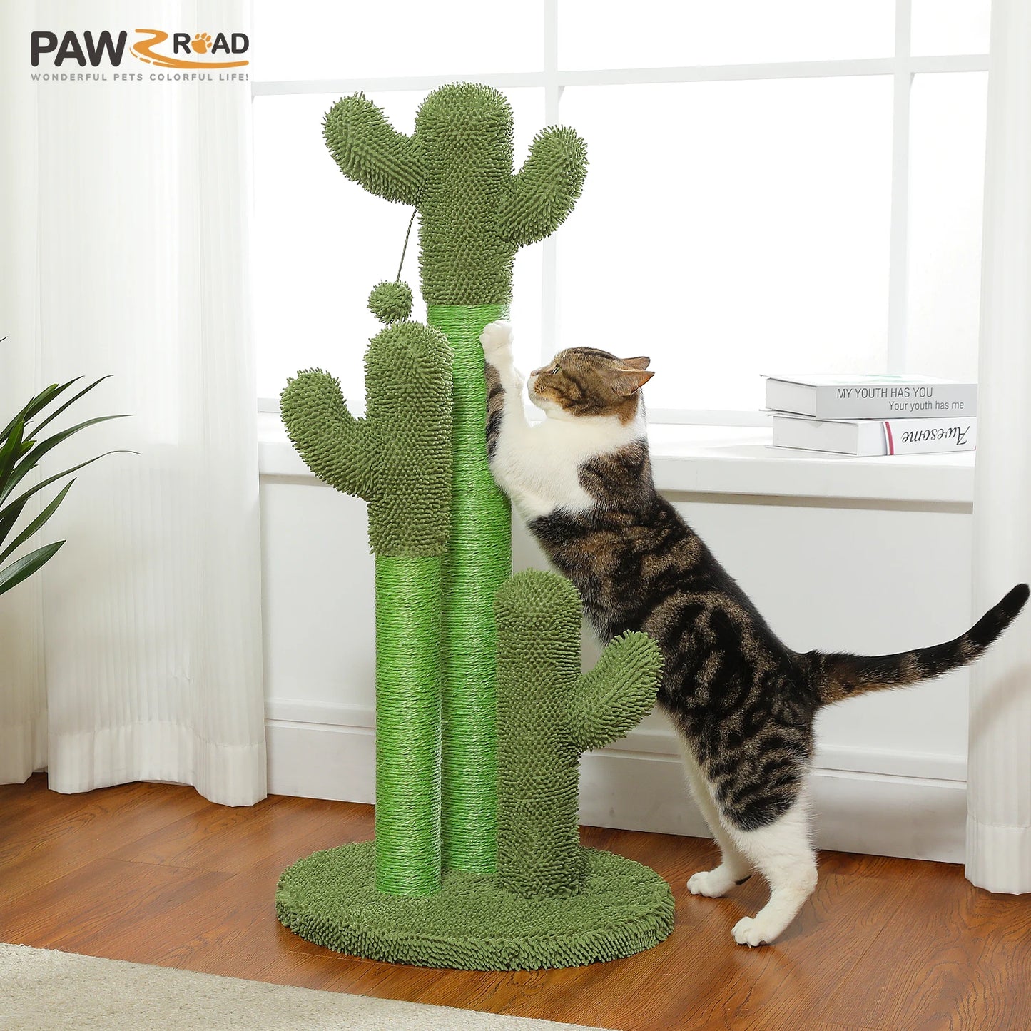 PEQULTI Cactus Cat Tree With Hammock And Scratch Platform