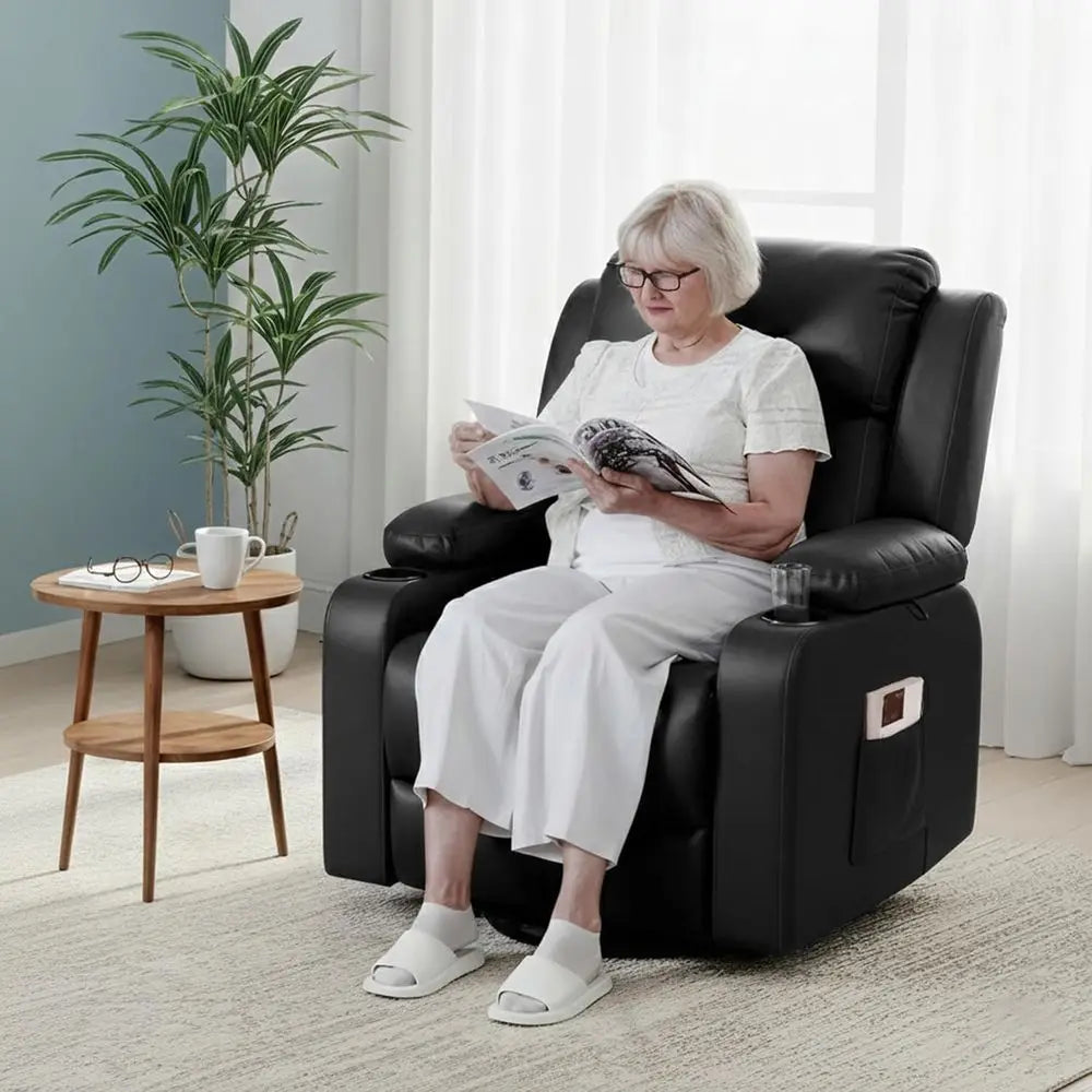 Power Recliner Chair With Massage Heat And Cup Holder