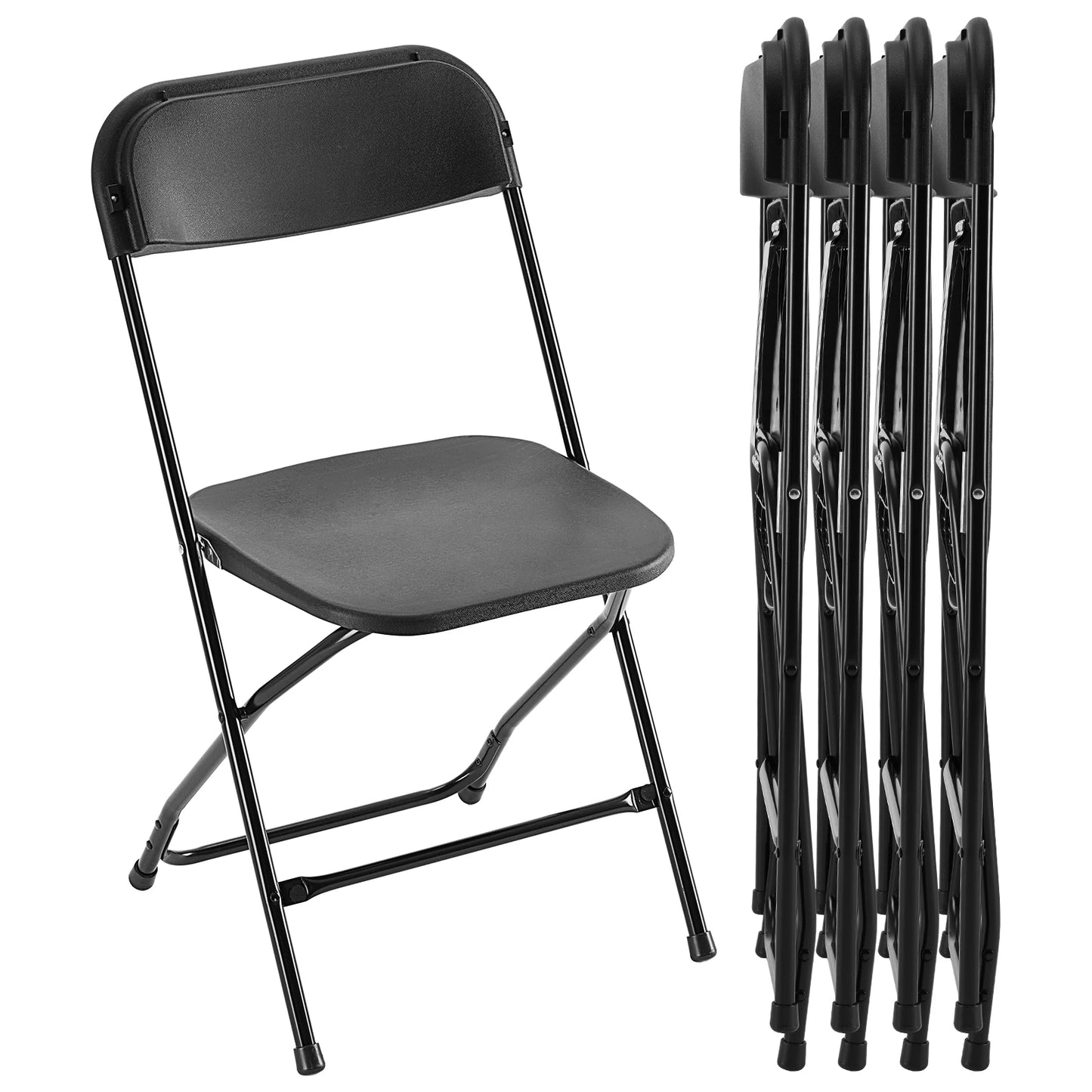 JHK Premium Faux Leather Folding Chairs With Sturdy Metal Frame