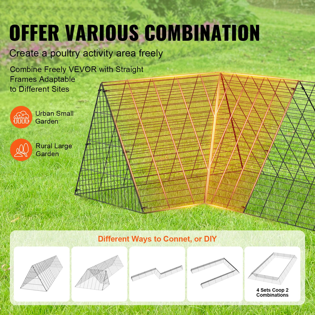 SucceBuy Portable Chicken Tunnels With Corner Frames for Yard