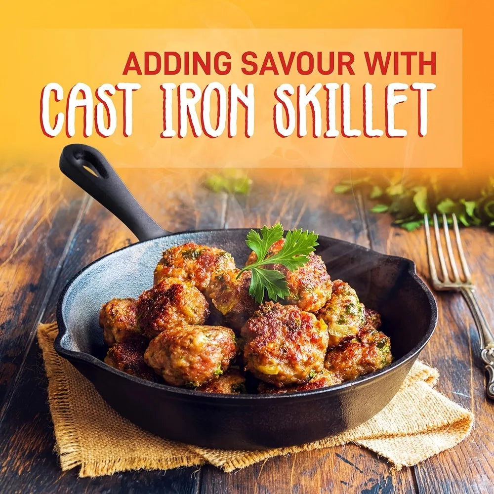 Pre-Seasoned Cast Iron Skillet Set for Oven Grill and Campfire