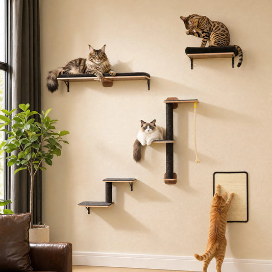 PAWZ Road Wooden Cat Climbing Wall Shelves And Perches