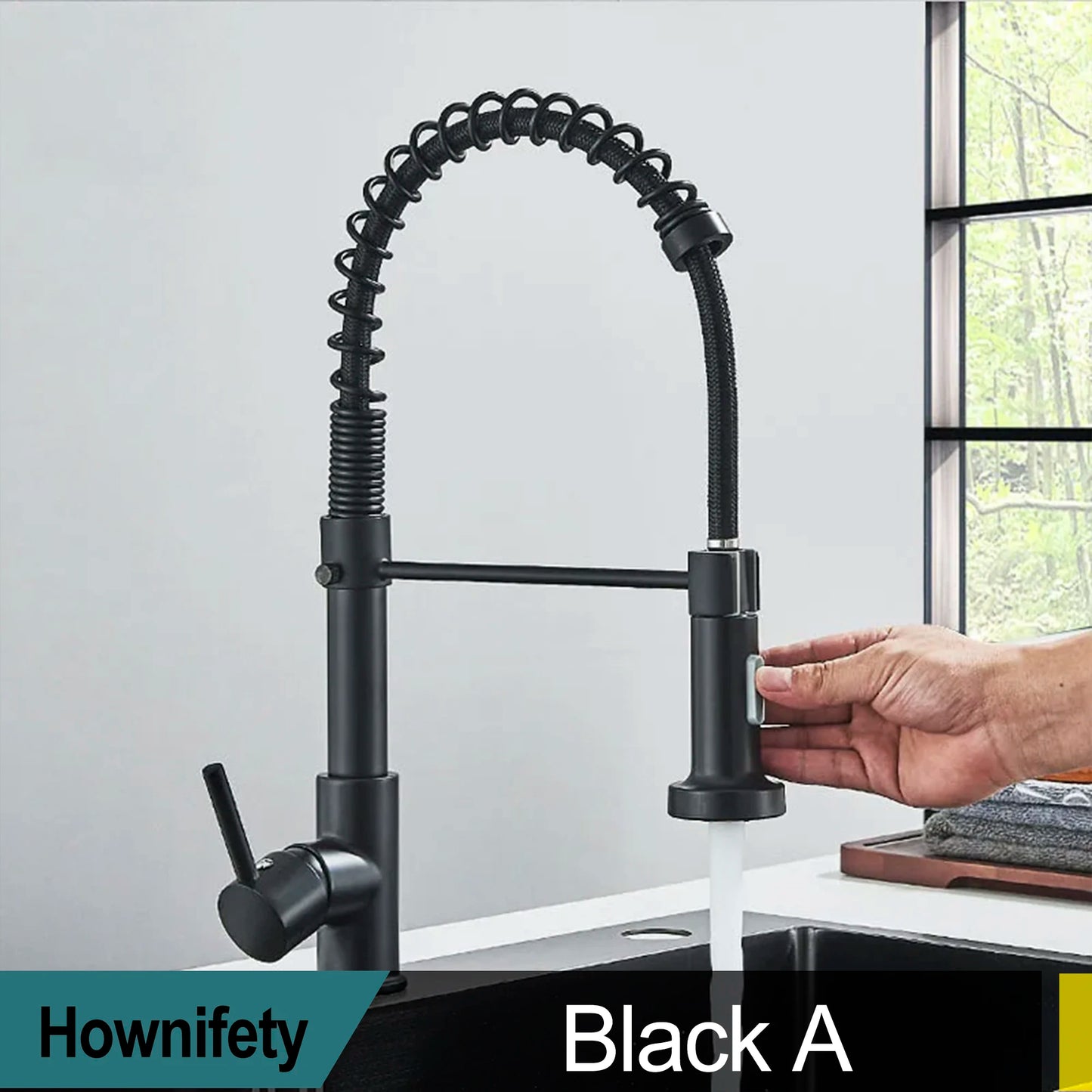 Hownifety Chrome Kitchen Sink Faucet Stainless Steel Hot and Cold Water Tap Deck Mounted Bathroom Gourmet Kitchen Crane
