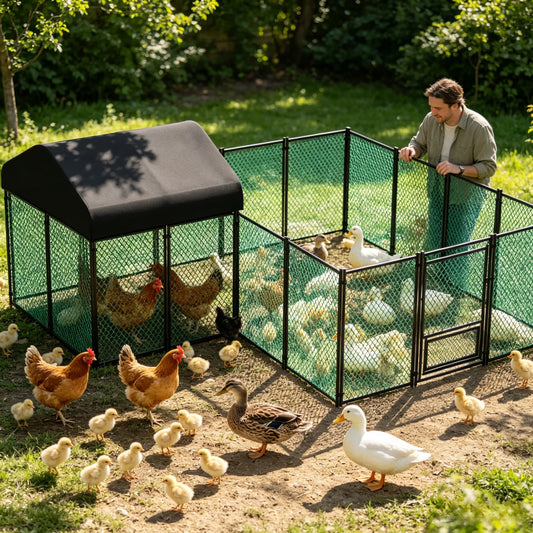 Outdoor Metal Chicken Coop With Waterproof Cover Poultry House