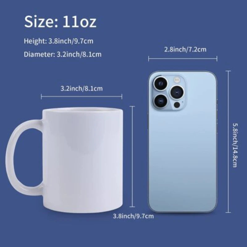 HTVRONT Sublimation Mugs Blank White Ceramic Sublimation Cups, Bulk Mugs for Coffee, Tea, Latte, Soup, Milk, Hot Cocoa 11 oz Set of 12
