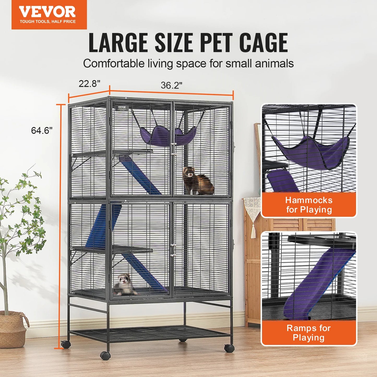 Ferret Cage 4-Tier Critter Nation Metal Cage Small Animals