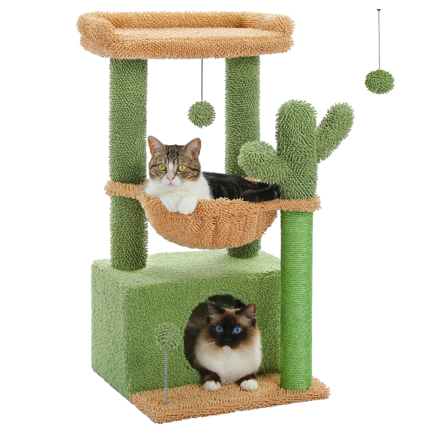 Pequlti 4 In 1 Cactus Cat Tree With Scratching Post