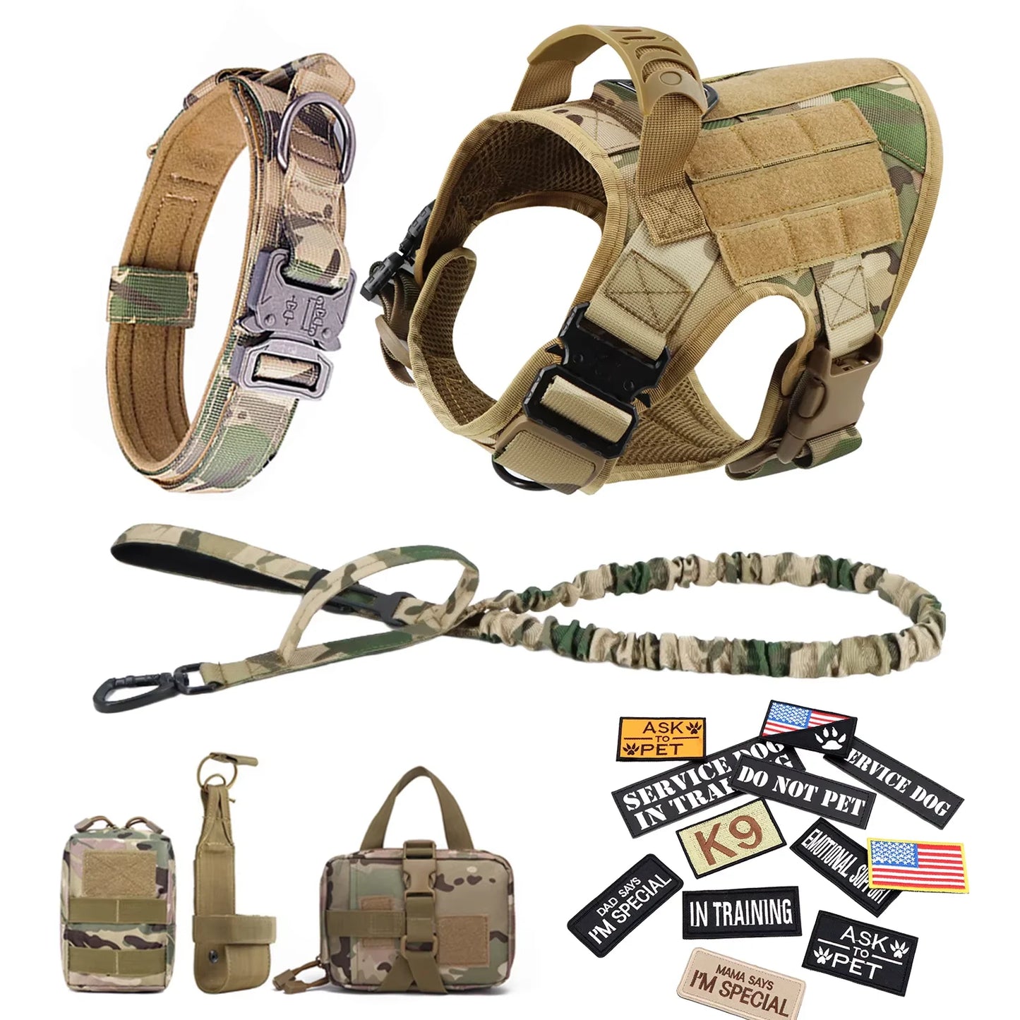 Tactical Nylon Dog Harness Vest With Quick Release Buckle