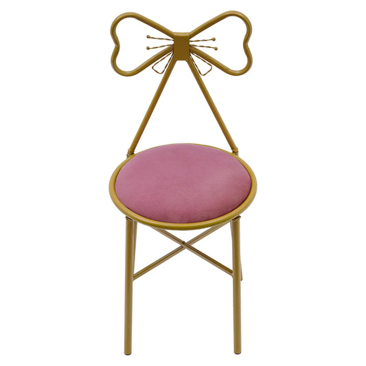 Bymaocar Upholstered Butterfly Backrest Dining Vanity Chair