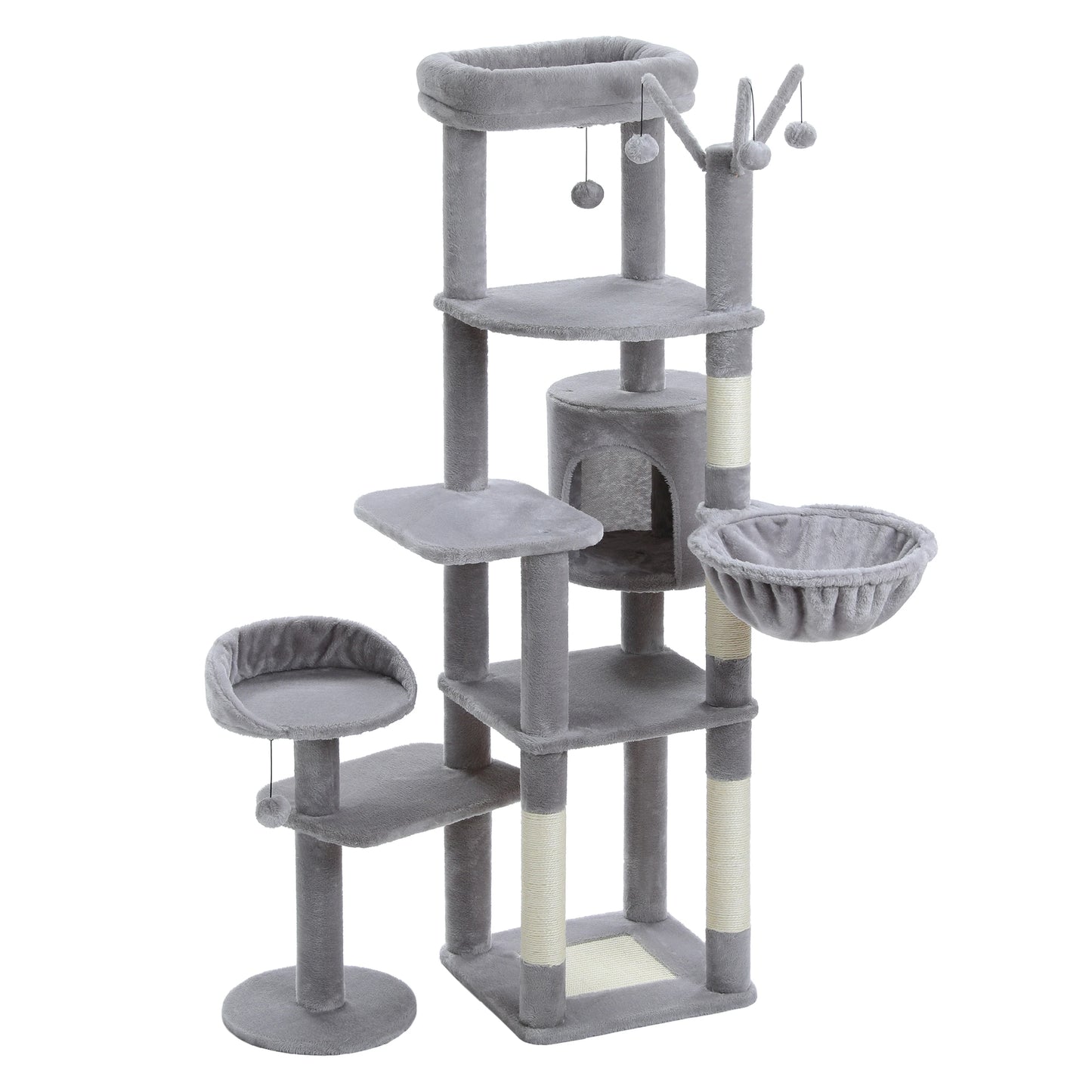 Petepela Indoor Cat Tree With Hammock And Scratching Post