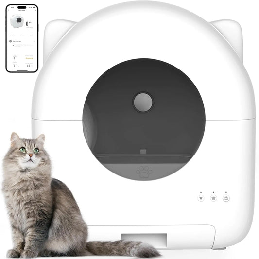 Self Cleaning Litter Box 76L Automatic Multiple Cats, App Controlled