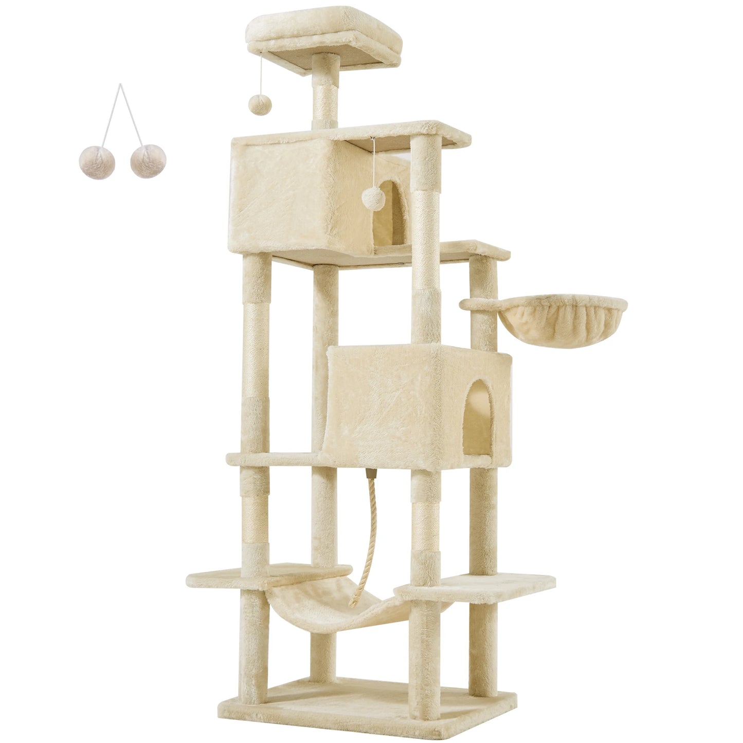 JHK Multi Level Cat Tree With Sisal Posts And Condo